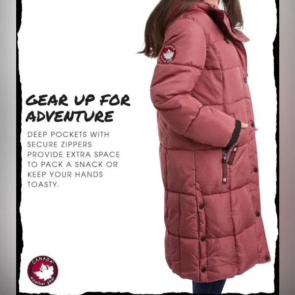 CANADA WEATHER GEAR Winter Coat – Full Length Quilted Puffer Parka - Picture 4 of 12